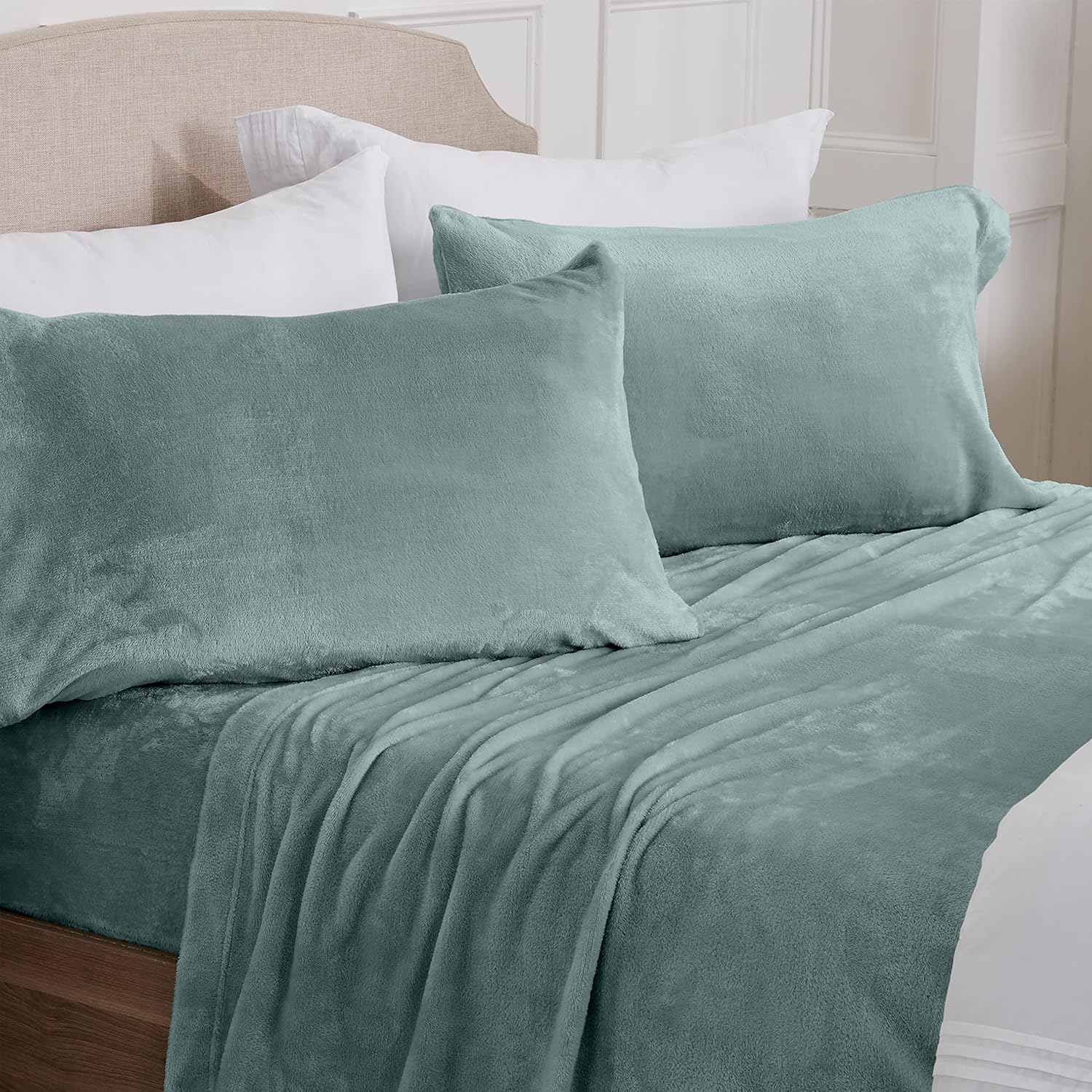 NY Loft Ultra Soft Micro Fleece Sheets Set with Extra Deep Pockets | Extra Soft Velvet Fleece Sheet Set | Super Plush Polar Fleece | Velvet Plush Cozy Warmth | Tribeca Collection (Twin, Lake Blue)