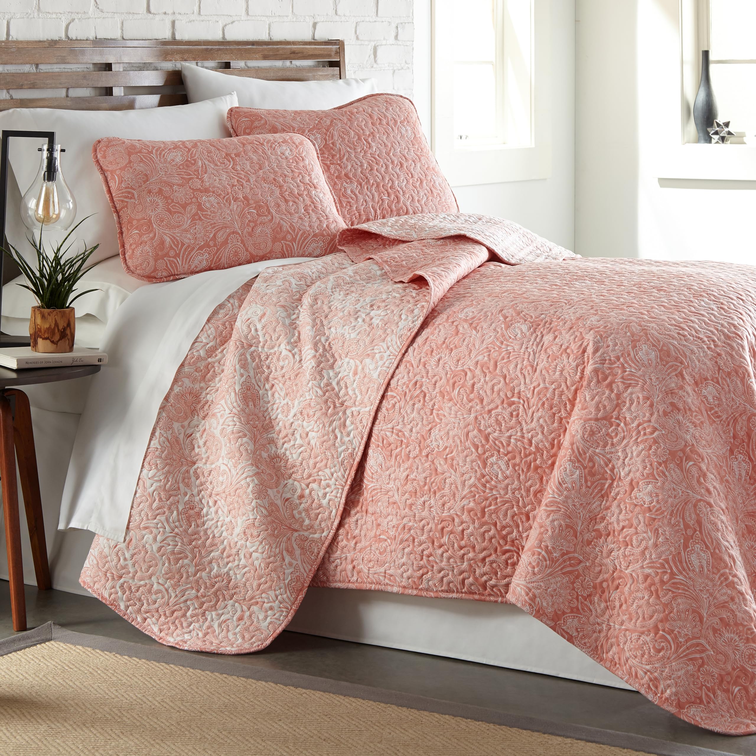 Southshore Fine Living, Inc. King Quilt Bedding Set, Quilted Coverlet Bed Spread for California Kings, Luxury Bedding King Size Quilt Bedding Set, Lightweight Quilted Bedspread w/Shams, Natural Beige