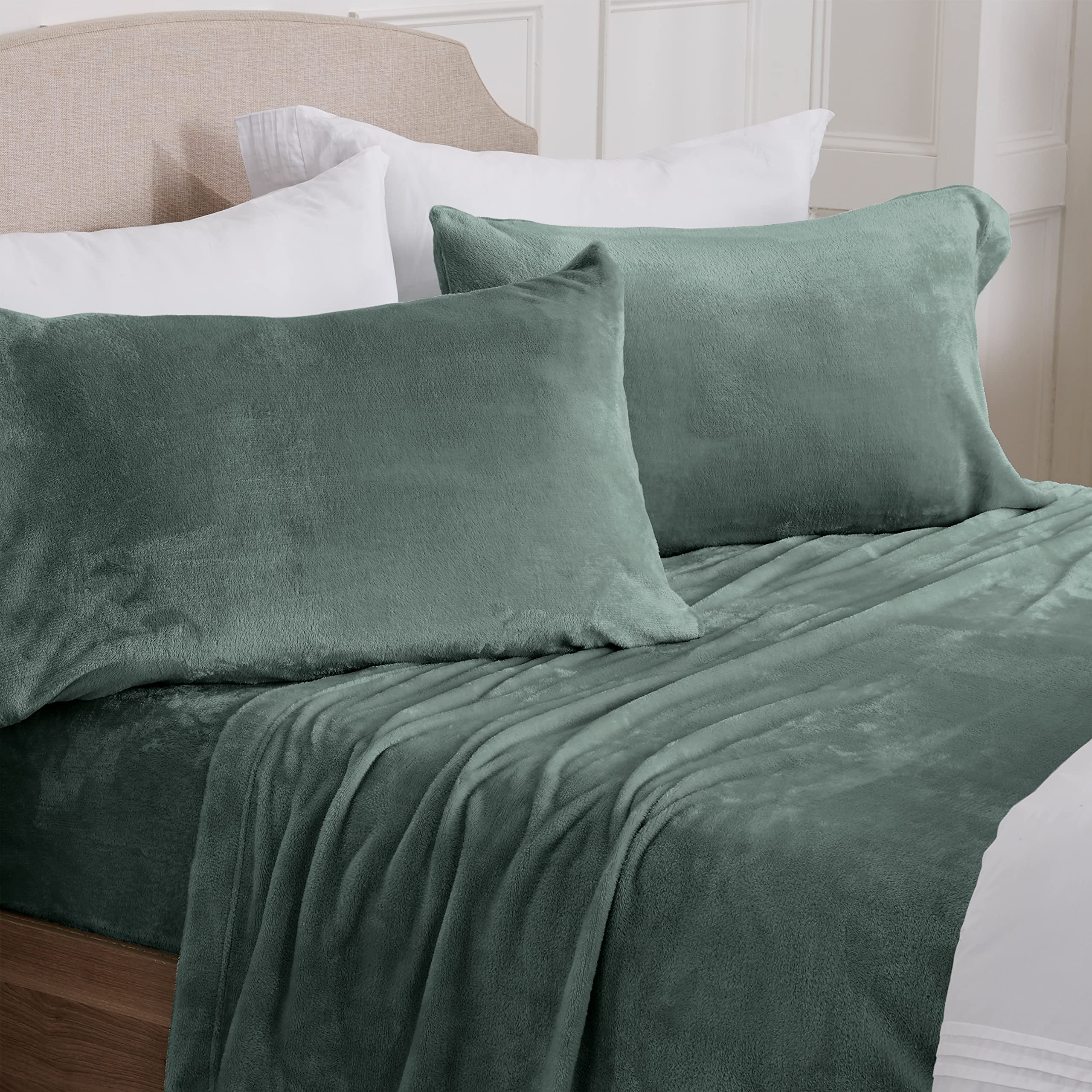 NY Loft Ultra Soft Micro Fleece Sheets Set with Extra Deep Pockets | Extra Soft Velvet Fleece Sheet Set | Super Plush Polar Fleece | Velvet Plush Cozy Warmth | Tribeca Collection (Twin, Lake Blue)