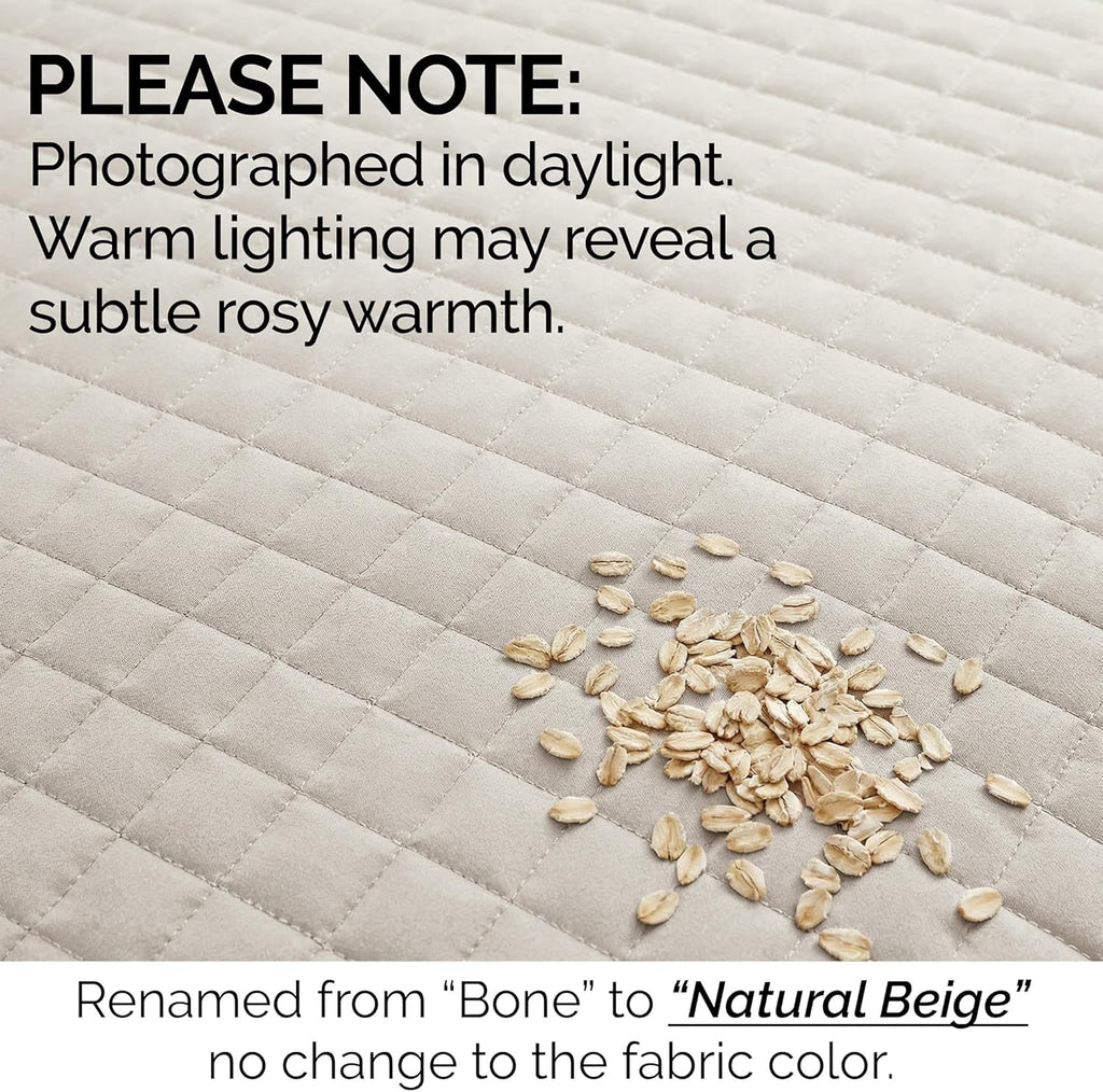 Southshore Fine Living, Inc. King Quilt Bedding Set, Quilted Coverlet Bed Spread for California Kings, Luxury Bedding King Size Quilt Bedding Set, Lightweight Quilted Bedspread w/Shams, Natural Beige