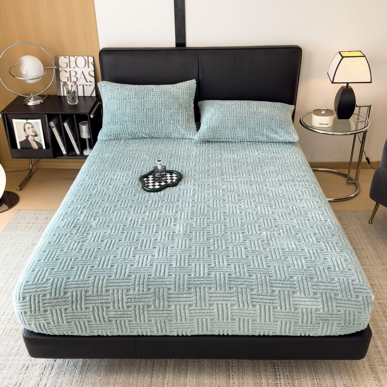ZIQINPSQ Twin Size Flannel Fitted Sheet - 1 Piece Winter Warm Deep Pocket (15") Bed Sheet, Shrink & Fade Resistant, Hotel Quality, Wheat