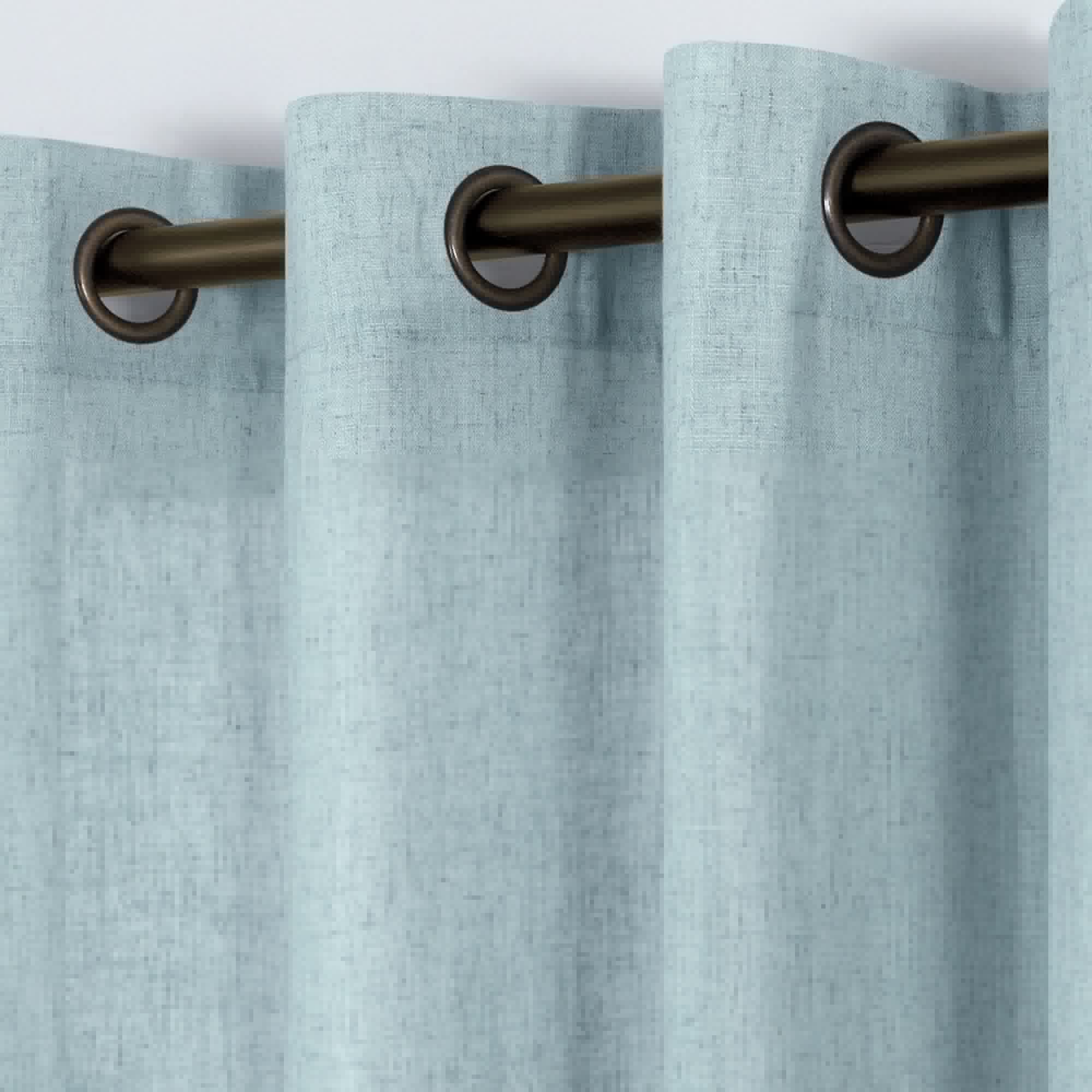 KOUFALL Linen Curtains for Living Room, Bronze Grommet, Semi Sheer Light Filtering Curtains, Neutral Cream Farmhouse Curtain Drapes 84 Inches Long 2 Panels Set