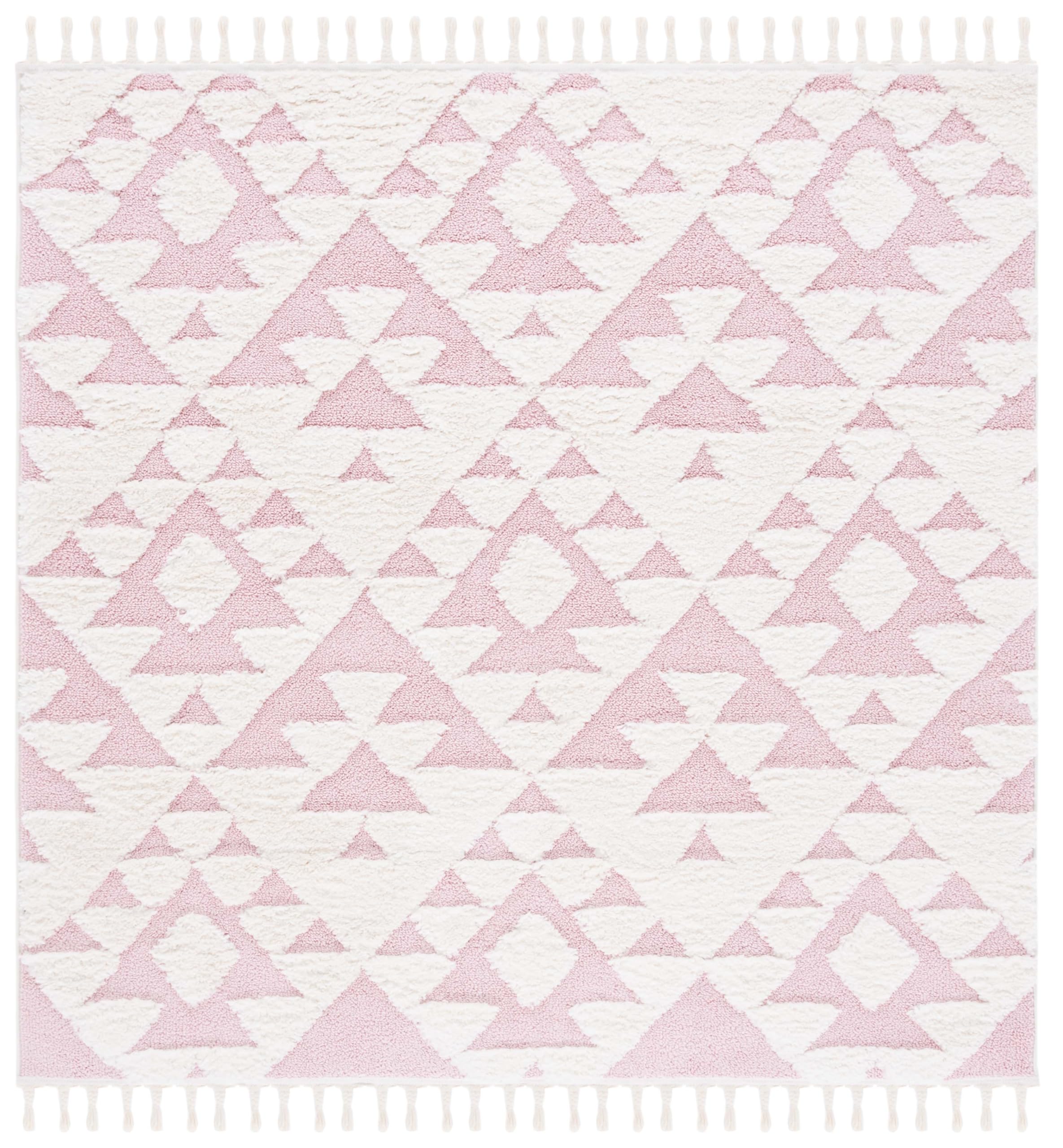SAFAVIEH Area Rug 3x5 - Moroccan Tassel Shag Collection - Ivory, Non-Shedding & Easy to Clean, Plush High-Low Texture, Ideal for Living Room, Bedroom, Dining Space (MTS688C)