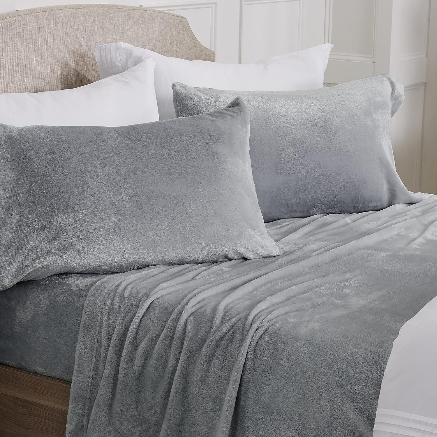 NY Loft Ultra Soft Micro Fleece Sheets Set with Extra Deep Pockets | Extra Soft Velvet Fleece Sheet Set | Super Plush Polar Fleece | Velvet Plush Cozy Warmth | Tribeca Collection (Twin, Lake Blue)