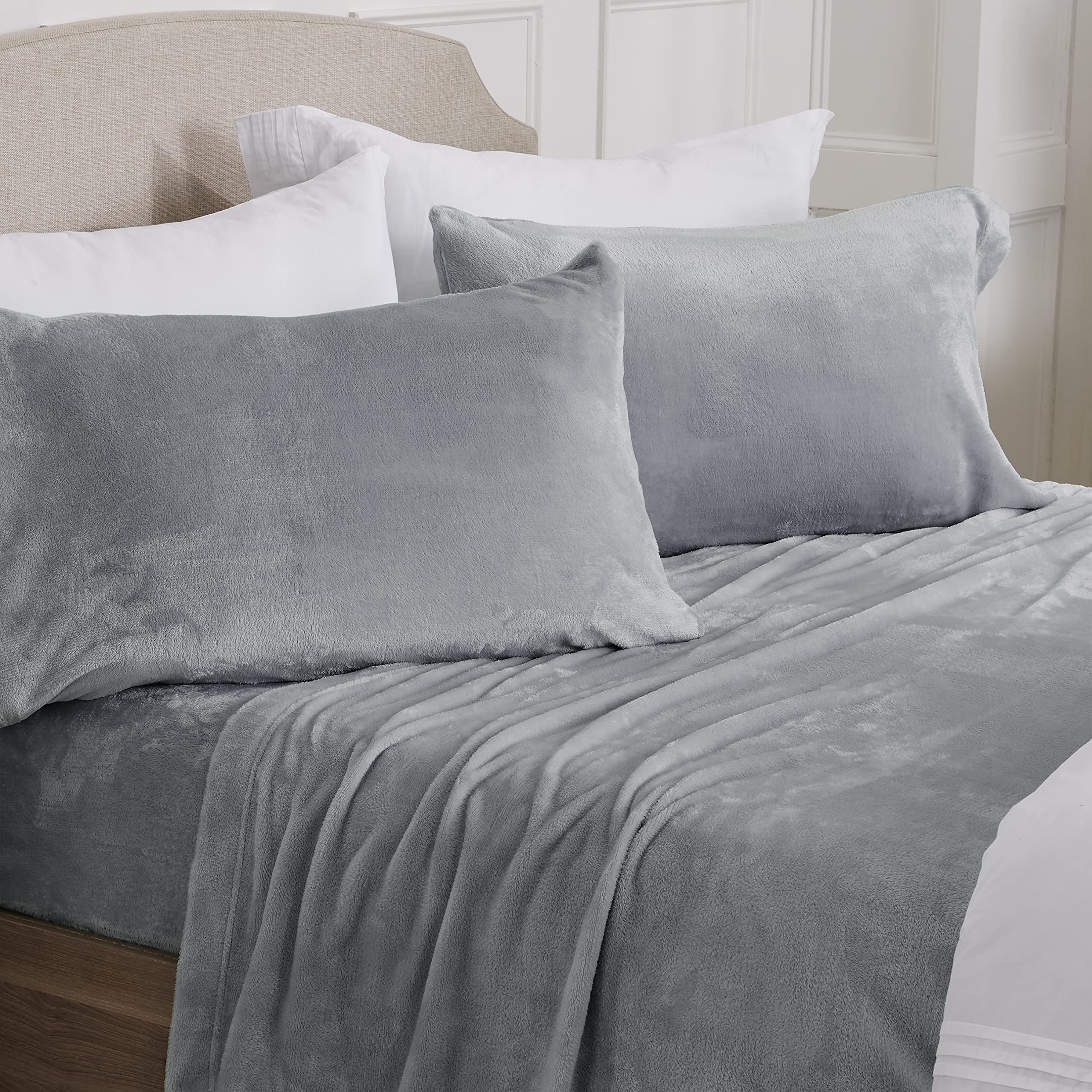 NY Loft Ultra Soft Micro Fleece Sheets Set with Extra Deep Pockets | Extra Soft Velvet Fleece Sheet Set | Super Plush Polar Fleece | Velvet Plush Cozy Warmth | Tribeca Collection (Twin, Lake Blue)