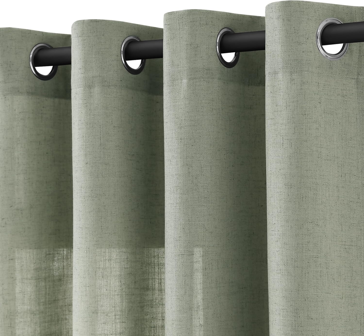 Natural Cream Linen Curtains 84 Inch Length 2 Panels for Living Room Bedroom, Light Filtering Sheer Curtains 84 Inches, Modern Farmhouse Grommet Semi Sheer Soft Privacy Drapes