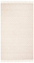 SAFAVIEH Natura Collection Accent Rug - 4' x 6', Ivory, Handmade Moroccan Boho Wool Fringe, Ideal for High Traffic Areas in Entryway, Living Room, Bedroom (NAT852B)