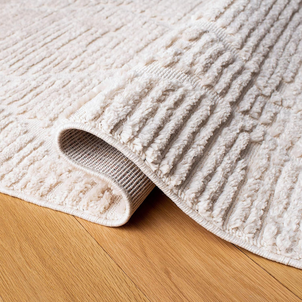 SAFAVIEH Marrakesh Collection Area Rug - 4' x 6', Beige, Moroccan Trellis Design with Tassel Detail, Non-Shedding & Easy to Clean, Ideal for Living Room, Bedroom, Dining Space (MRK517C)