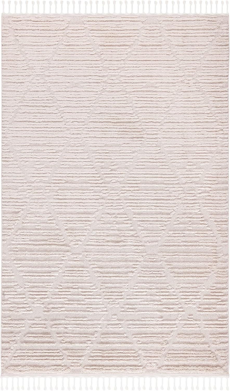 SAFAVIEH Marrakesh Collection Area Rug - 4' x 6', Beige, Moroccan Trellis Design with Tassel Detail, Non-Shedding & Easy to Clean, Ideal for Living Room, Bedroom, Dining Space (MRK517C)