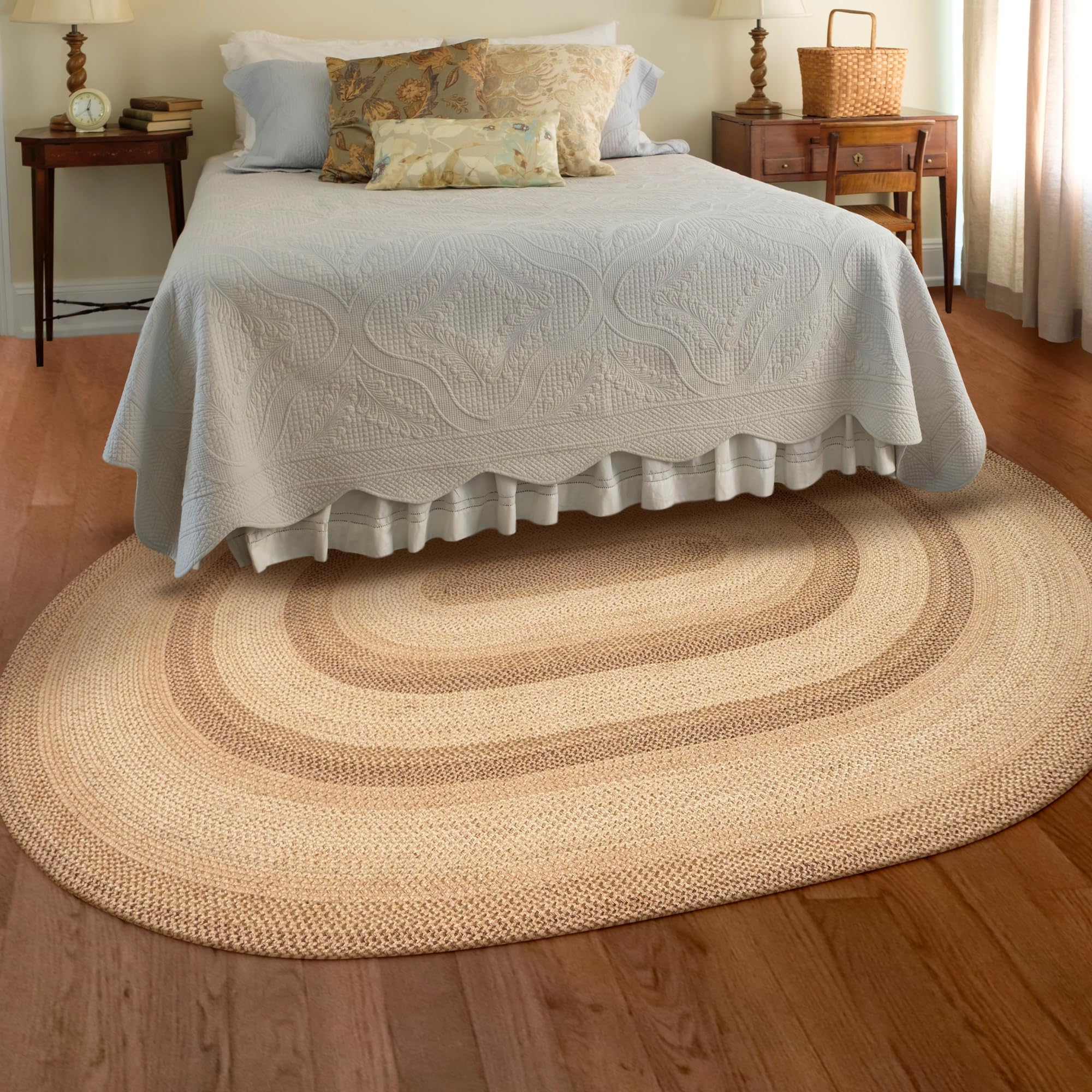 Homespice Gingerbread Black & Brown Braided Rug 20x30 - Jute Braided Kitchen Rugs for Country, Primitive Decor, Reversible, Pet-Friendly, Durable & Easy to Maintain