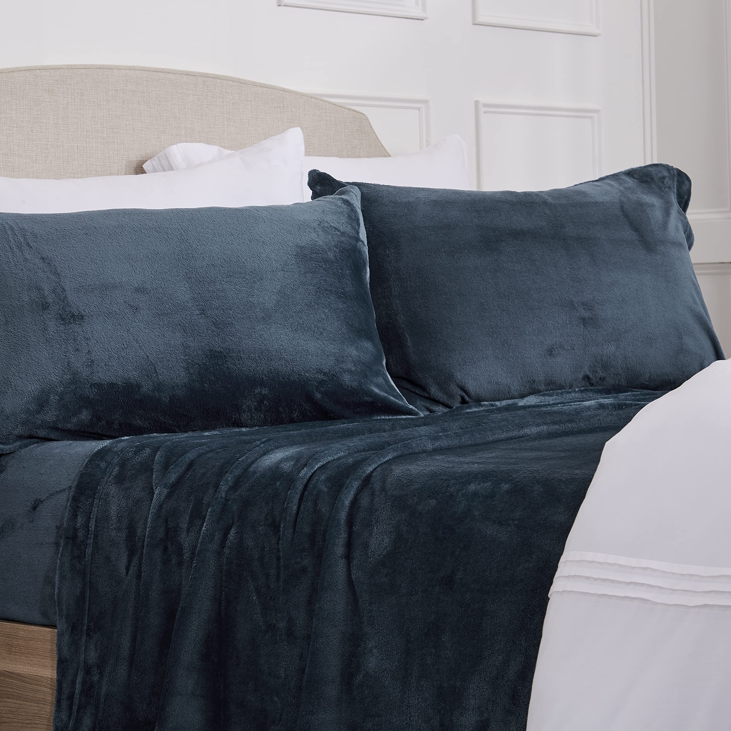NY Loft Ultra Soft Micro Fleece Sheets Set with Extra Deep Pockets | Extra Soft Velvet Fleece Sheet Set | Super Plush Polar Fleece | Velvet Plush Cozy Warmth | Tribeca Collection (Twin, Lake Blue)