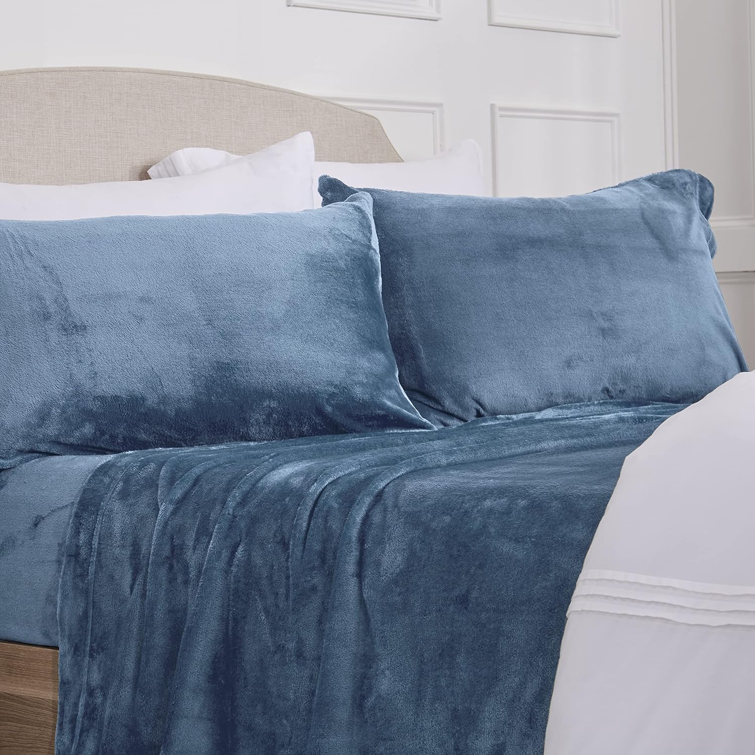 NY Loft Ultra Soft Micro Fleece Sheets Set with Extra Deep Pockets | Extra Soft Velvet Fleece Sheet Set | Super Plush Polar Fleece | Velvet Plush Cozy Warmth | Tribeca Collection (Twin, Lake Blue)