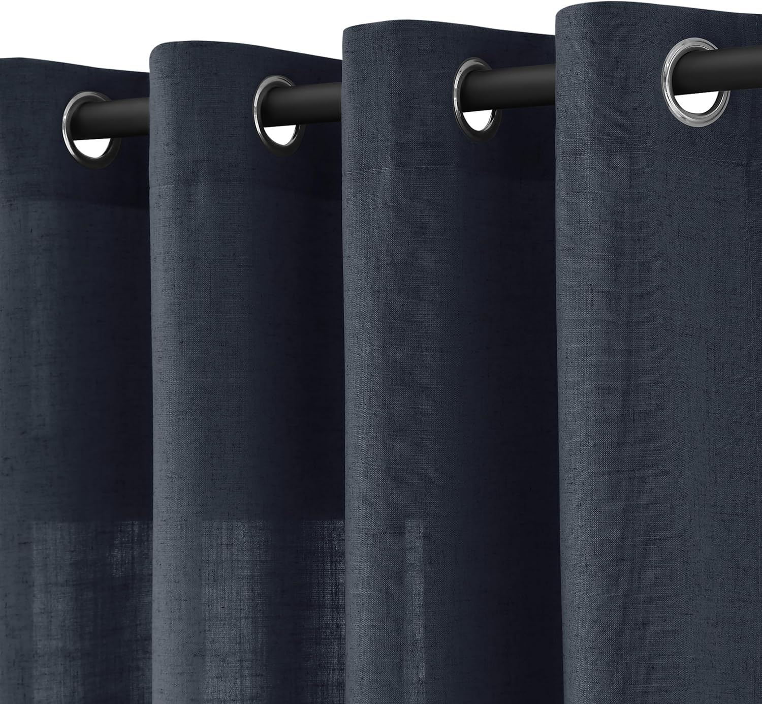 Natural Cream Linen Curtains 84 Inch Length 2 Panels for Living Room Bedroom, Light Filtering Sheer Curtains 84 Inches, Modern Farmhouse Grommet Semi Sheer Soft Privacy Drapes