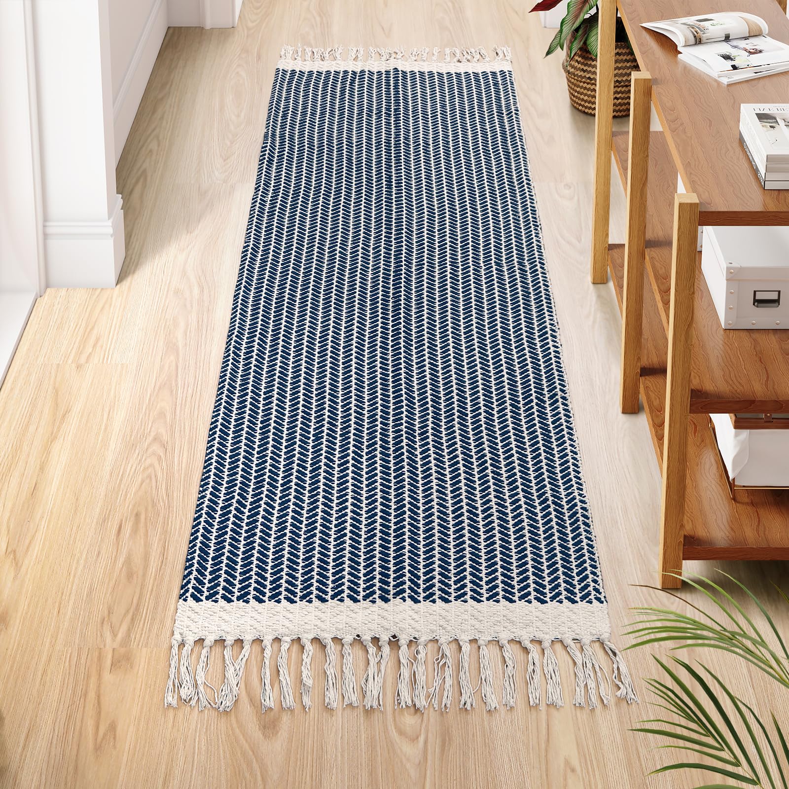 Lahome Belle Boho Rugs for Bedroom, 3x5 Bathroom Rug Lightweight Farmhouse Woven Area Rug with Tassels, Throw Rugs Washable Kitchen Rug Non Shedding Indoor Door Mats for Entryway Living Room, Khaki