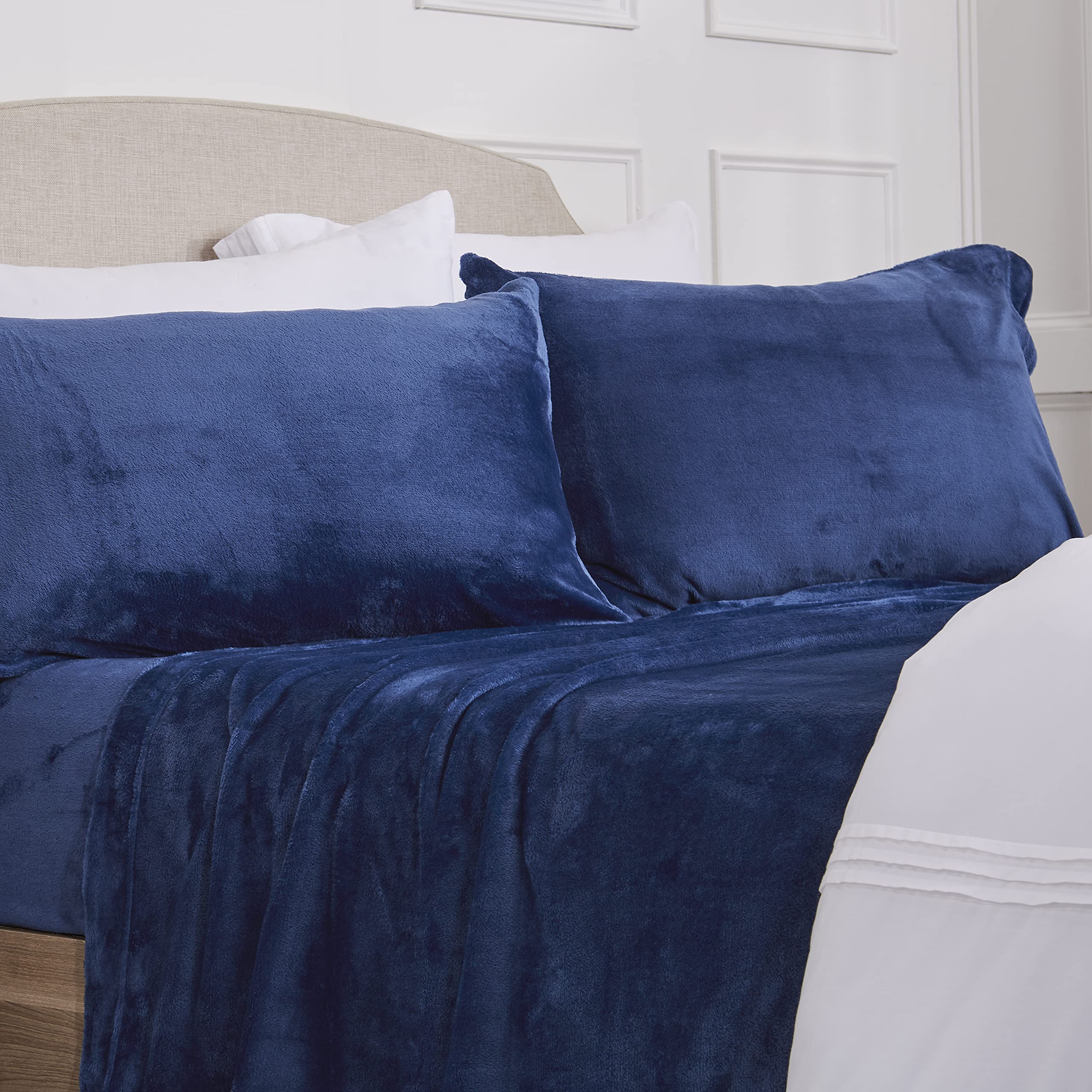 NY Loft Ultra Soft Micro Fleece Sheets Set with Extra Deep Pockets | Extra Soft Velvet Fleece Sheet Set | Super Plush Polar Fleece | Velvet Plush Cozy Warmth | Tribeca Collection (Twin, Lake Blue)