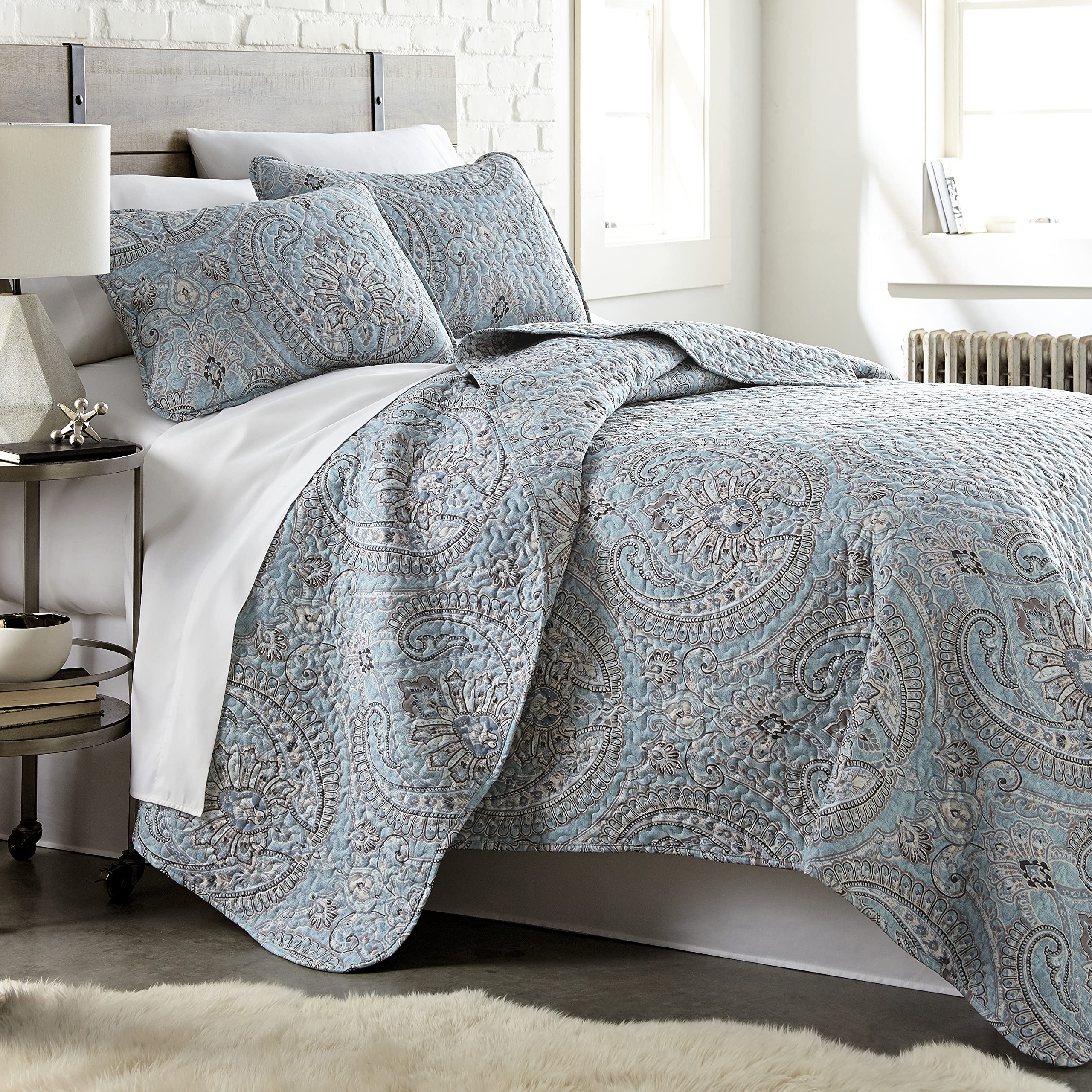 Southshore Fine Living, Inc. King Quilt Bedding Set, Quilted Coverlet Bed Spread for California Kings, Luxury Bedding King Size Quilt Bedding Set, Lightweight Quilted Bedspread w/Shams, Natural Beige