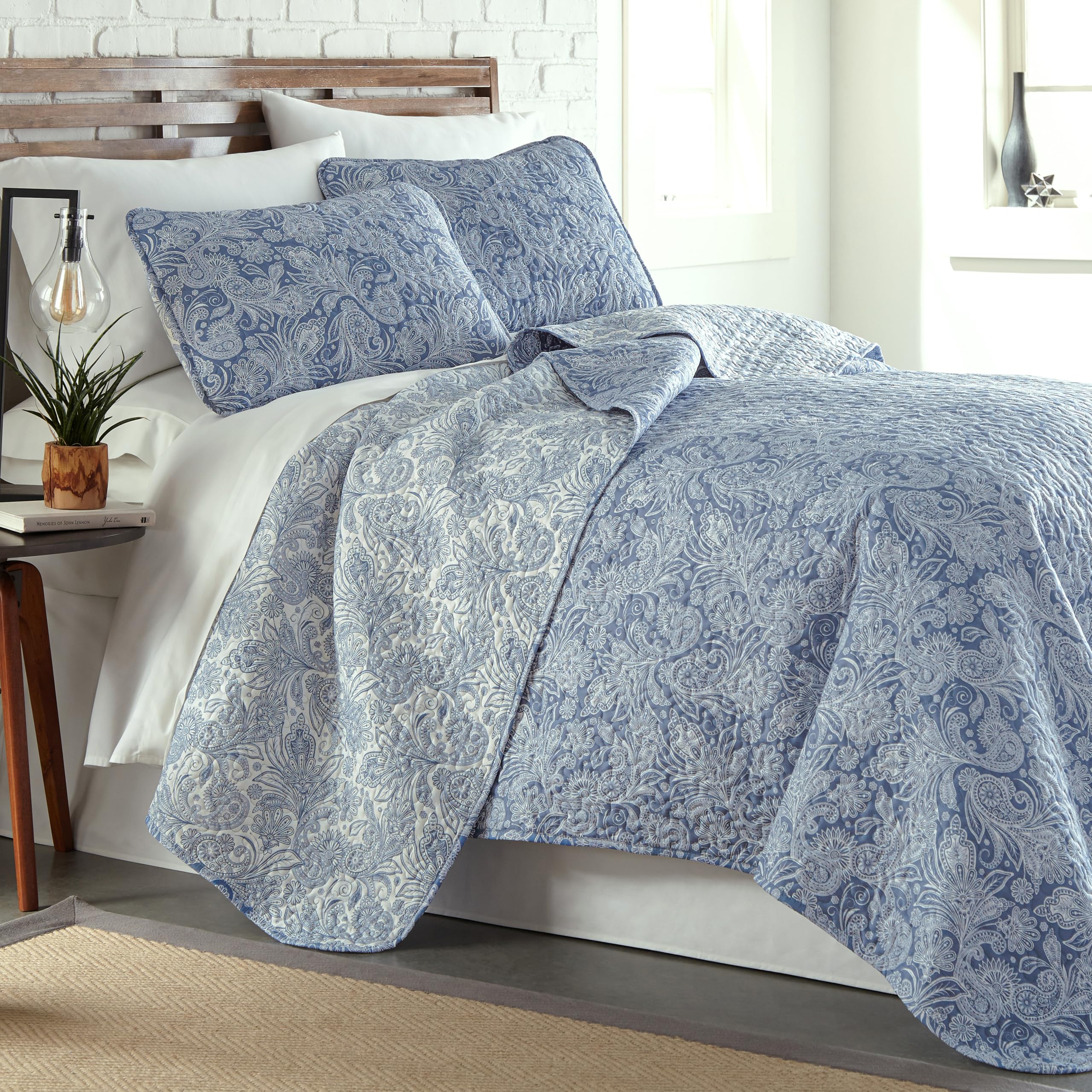 Southshore Fine Living, Inc. King Quilt Bedding Set, Quilted Coverlet Bed Spread for California Kings, Luxury Bedding King Size Quilt Bedding Set, Lightweight Quilted Bedspread w/Shams, Natural Beige