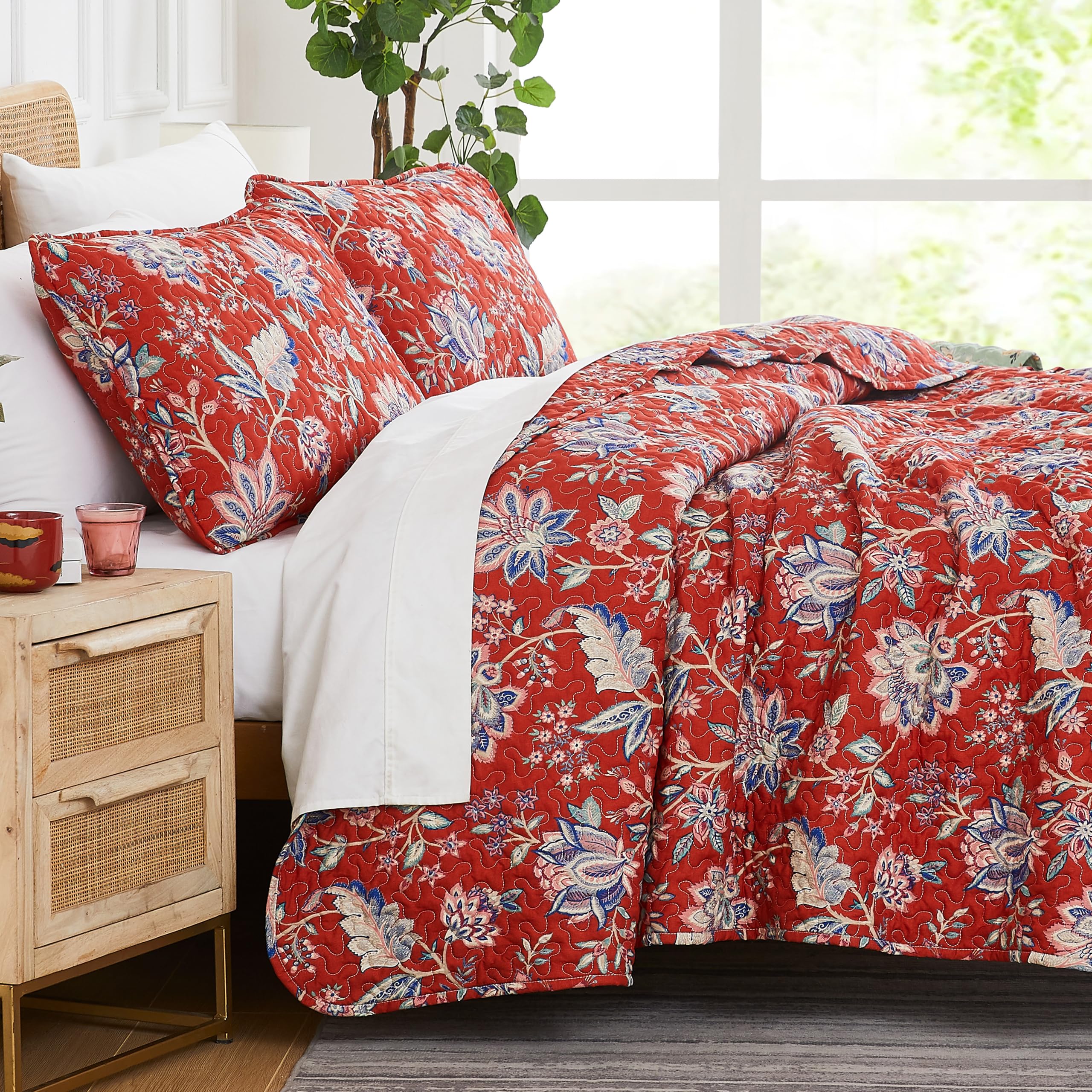 Southshore Fine Living, Inc. King Quilt Bedding Set, Quilted Coverlet Bed Spread for California Kings, Luxury Bedding King Size Quilt Bedding Set, Lightweight Quilted Bedspread w/Shams, Natural Beige