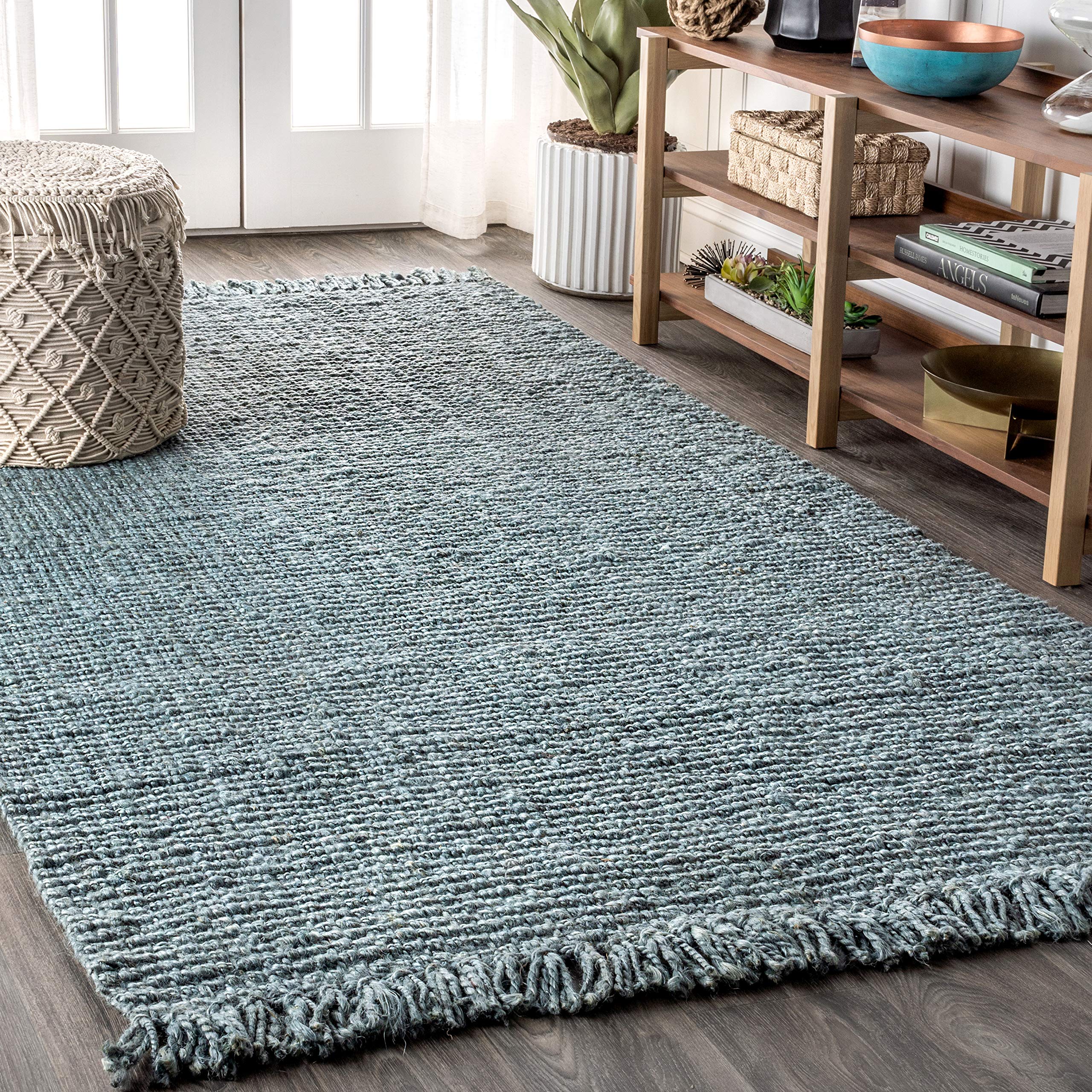 JONATHAN Y Handwoven Jute Fringe Natural Indoor Area Rug, 4x6, Pata, Bohemian, Rustic, Cottage, Easy-Cleaning for Living Room, Bedroom, Kitchen, Non-Shedding (NRF103A-4)
